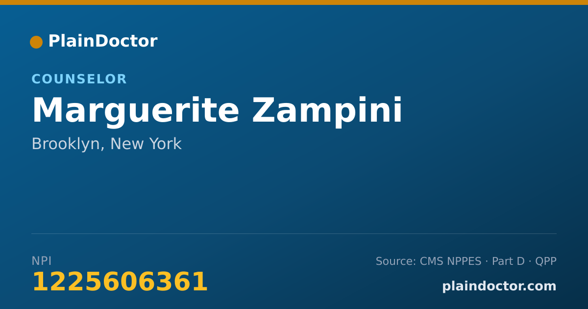 Shareable card for Marguerite Zampini - Counselor, Brooklyn, NY