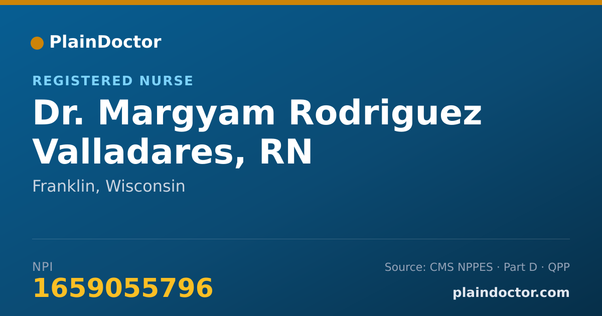 Shareable card for Margyam Rodriguez Valladares, RN - Registered Nurse, Franklin, WI