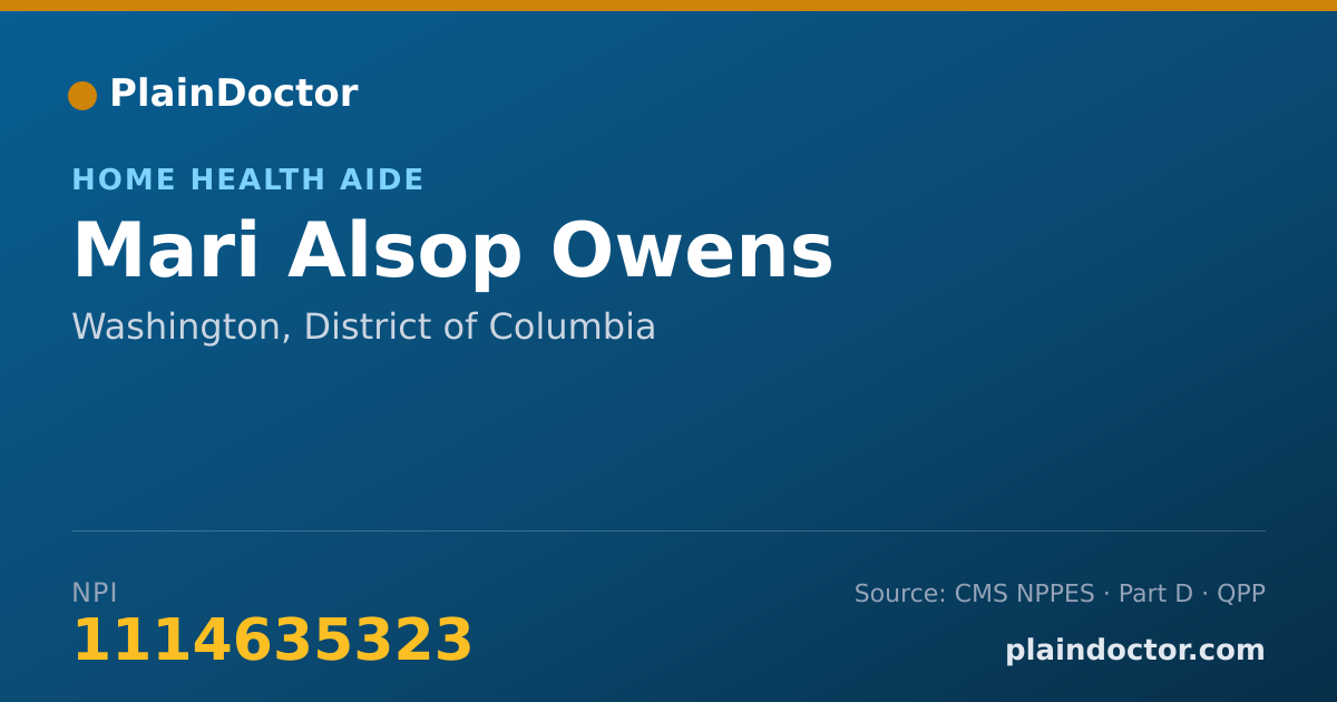Shareable card for Mari Alsop Owens - Home Health Aide, Washington, DC
