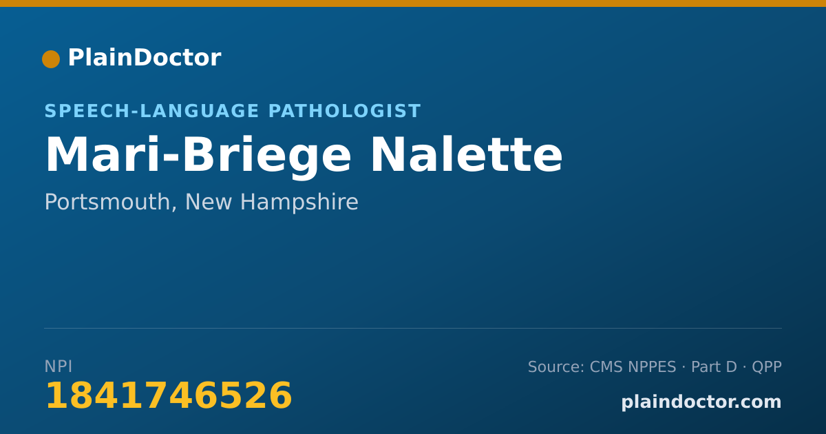 Shareable card for Mari-Briege Nalette - Speech-Language Pathologist, Portsmouth, NH