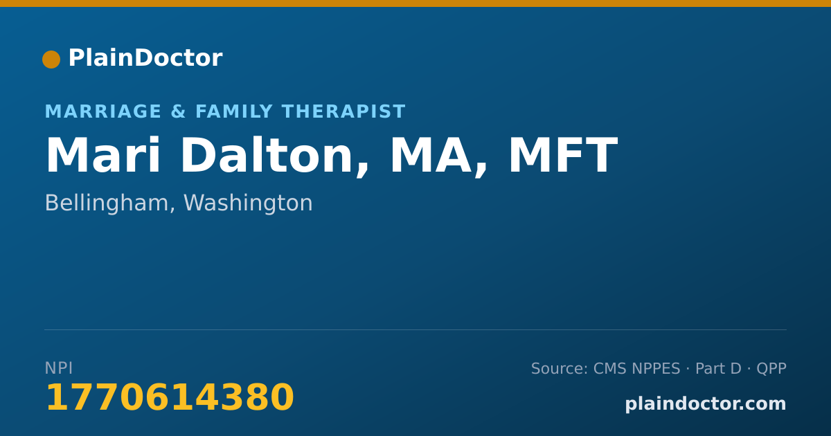 Shareable card for Mari Dalton, MA, MFT - Marriage & Family Therapist, Bellingham, WA