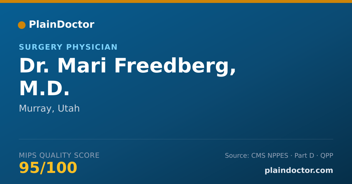 Shareable card for Mari Freedberg, M.D. - Surgery Physician, Murray, UT