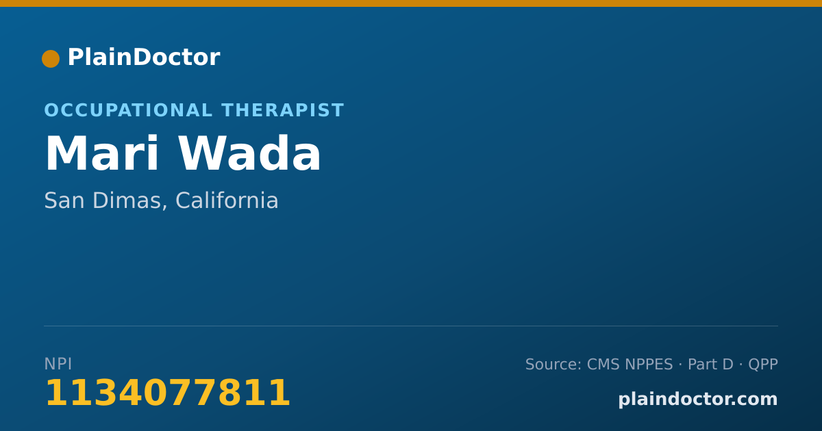 Shareable card for Mari Wada - Occupational Therapist, San Dimas, CA