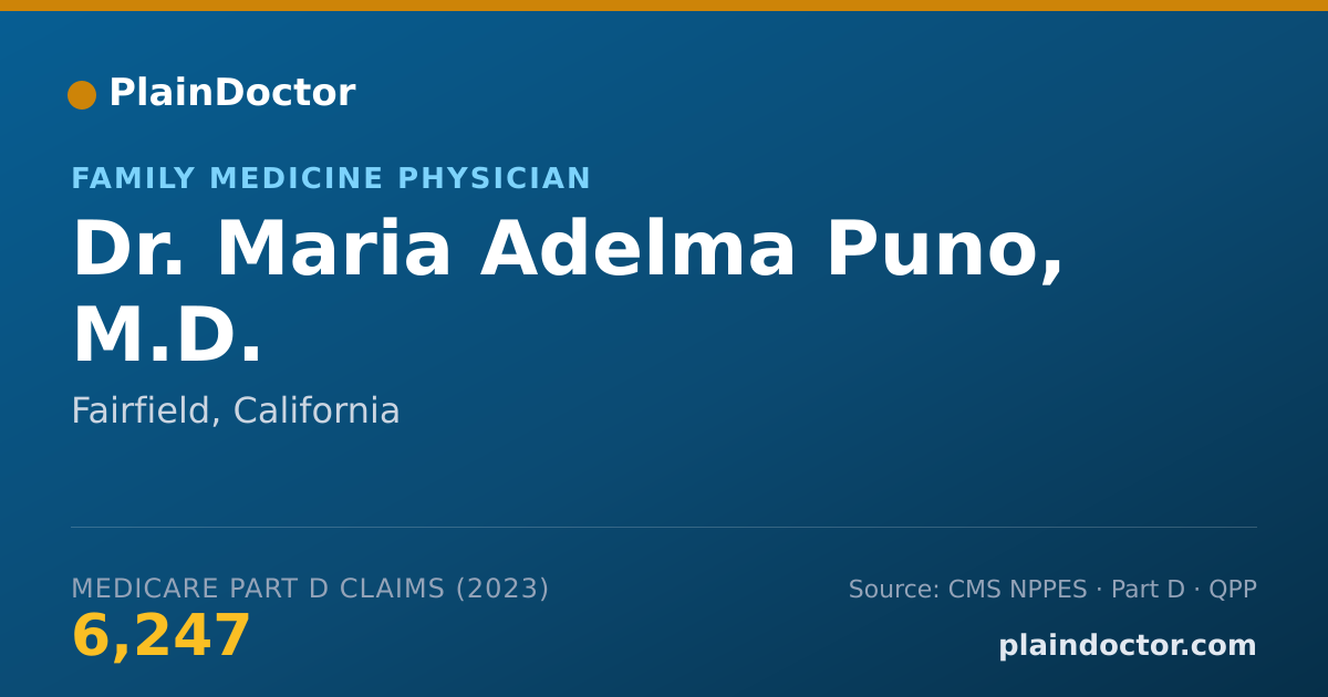 Shareable card for Maria Adelma Puno, M.D. - Family Medicine Physician, Fairfield, CA