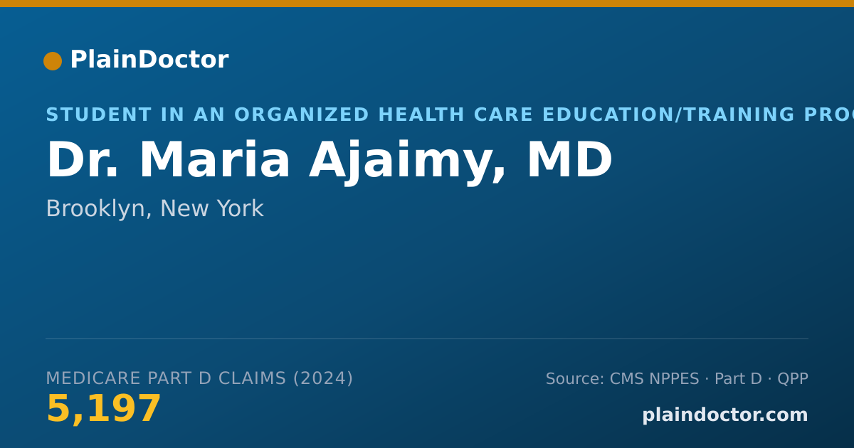 Shareable card for Maria Ajaimy, MD - Student in an Organized Health Care Education/Training Program, Brooklyn, NY