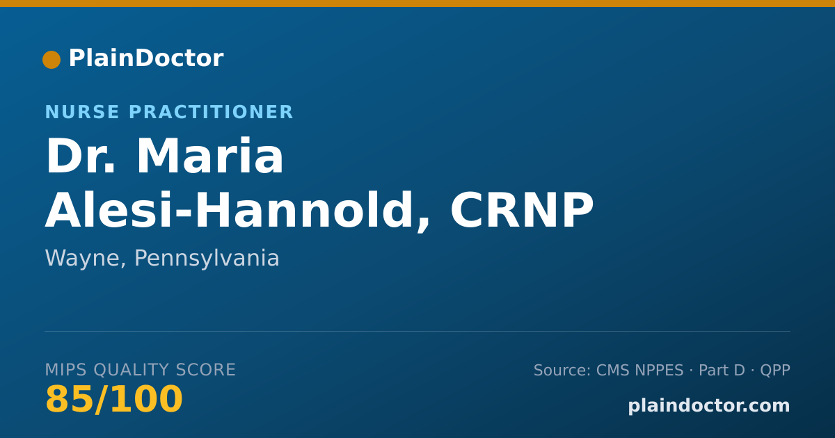 Shareable card for Maria Alesi-Hannold, CRNP - Nurse Practitioner, Wayne, PA