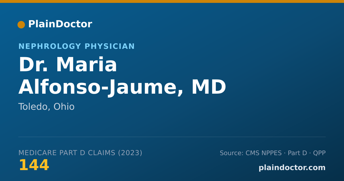 Shareable card for Maria Alfonso-Jaume, MD - Nephrology Physician, Toledo, OH