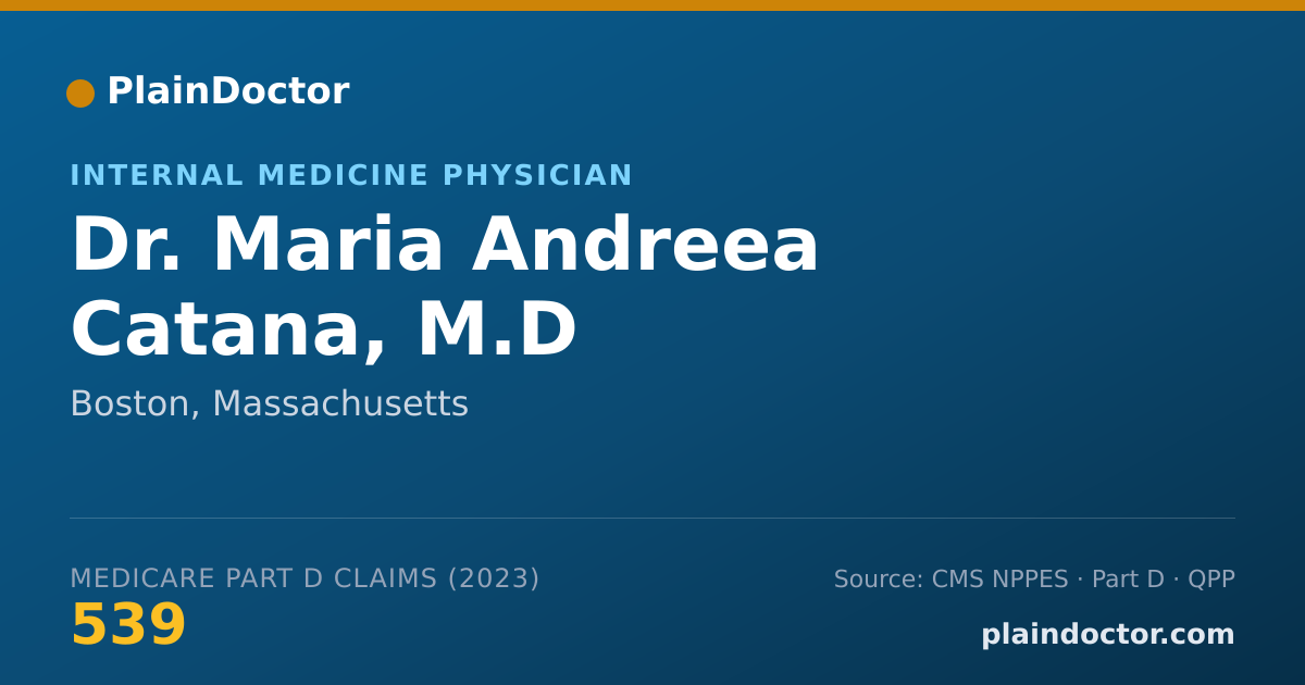 Shareable card for Maria Andreea Catana, M.D - Internal Medicine Physician, Boston, MA