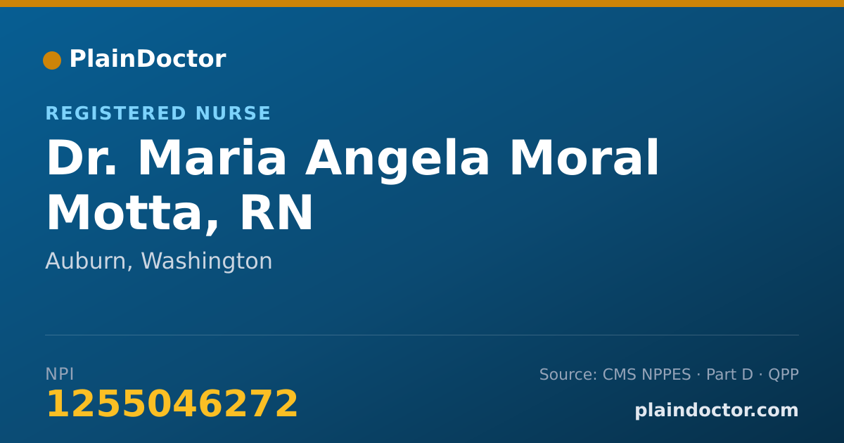 Shareable card for Maria Angela Moral Motta, RN - Registered Nurse, Auburn, WA