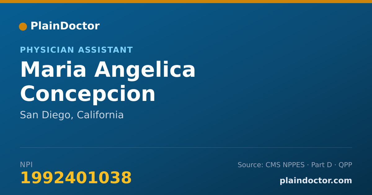 Shareable card for Maria Angelica Concepcion - Physician Assistant, San Diego, CA