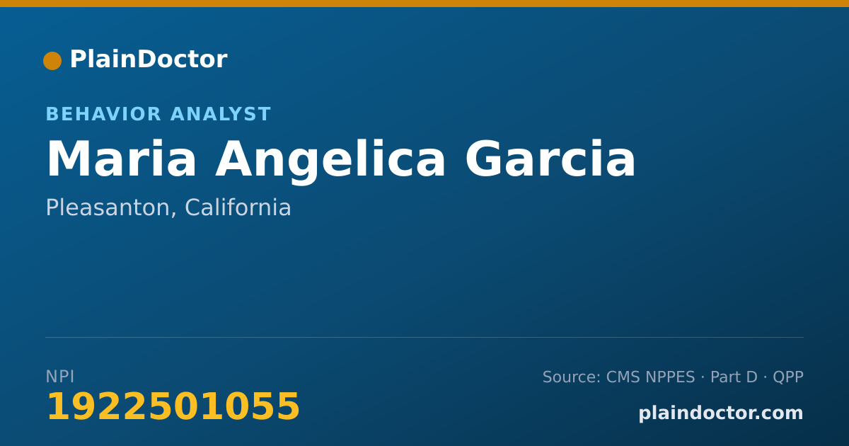 Shareable card for Maria Angelica Garcia - Behavior Analyst, Pleasanton, CA
