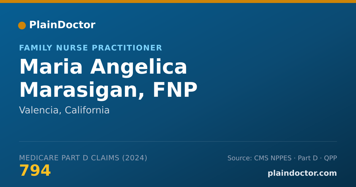 Shareable card for Maria Angelica Marasigan, FNP - Family Nurse Practitioner, Valencia, CA
