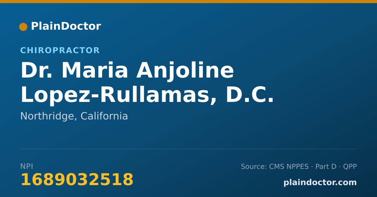 Shareable card for Maria Anjoline Lopez-Rullamas, D.C. - Chiropractor, Northridge, CA