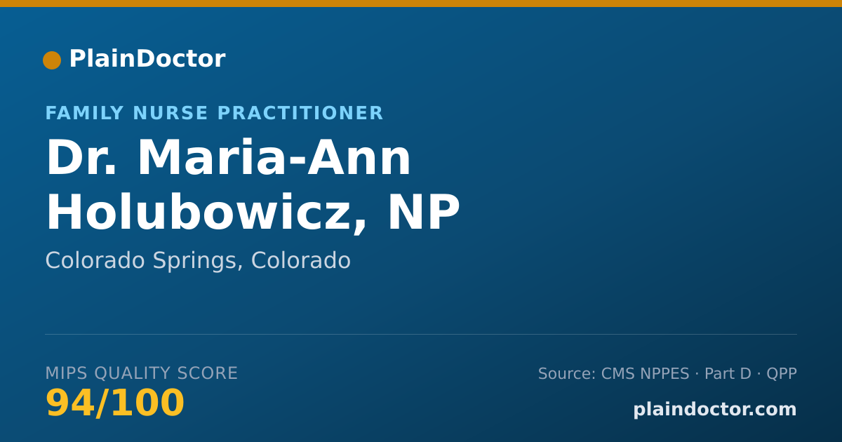 Shareable card for Maria-Ann Holubowicz, NP - Family Nurse Practitioner, Colorado Springs, CO
