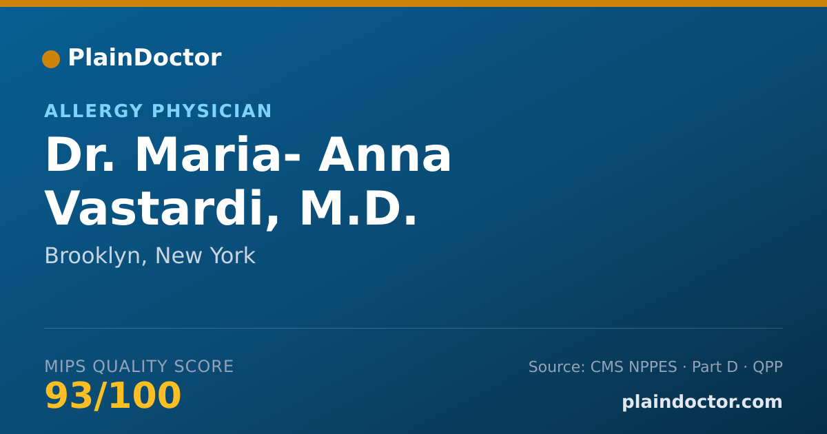 Shareable card for Maria- Anna Vastardi, M.D. - Allergy Physician, Brooklyn, NY