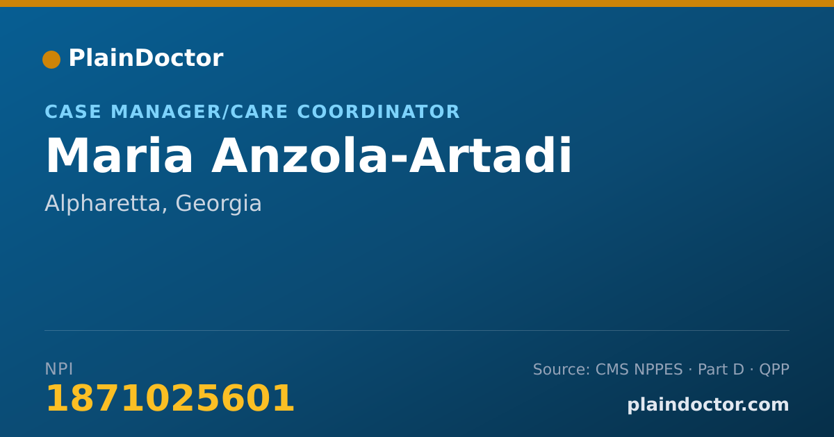 Shareable card for Maria Anzola-Artadi - Case Manager/Care Coordinator, Alpharetta, GA