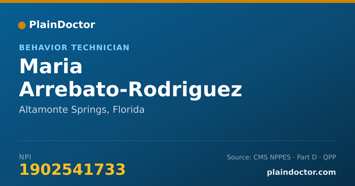 Shareable card for Maria Arrebato-Rodriguez - Behavior Technician, Altamonte Springs, FL
