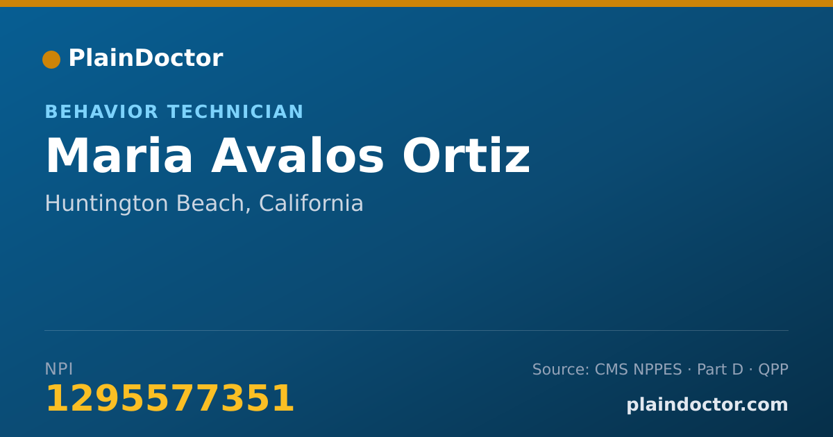 Shareable card for Maria Avalos Ortiz - Behavior Technician, Huntington Beach, CA