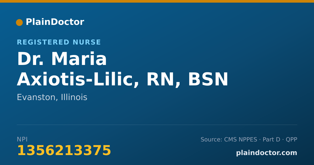 Shareable card for Maria Axiotis-Lilic, RN, BSN - Registered Nurse, Evanston, IL
