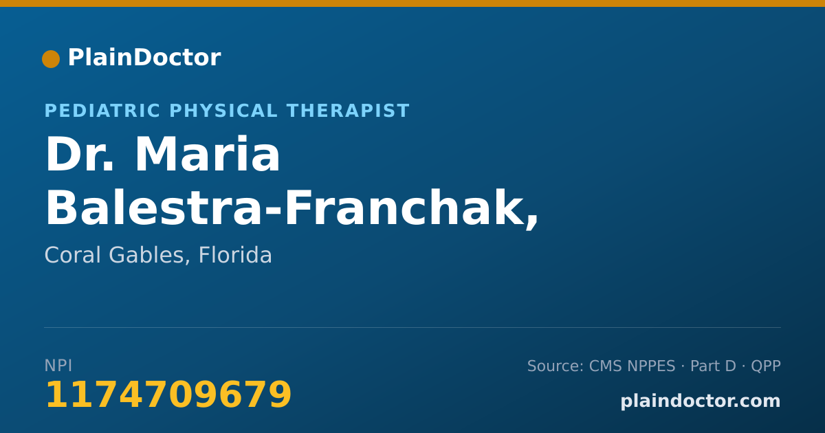 Shareable card for Maria Balestra-Franchak, MSPT - Pediatric Physical Therapist, Coral Gables, FL