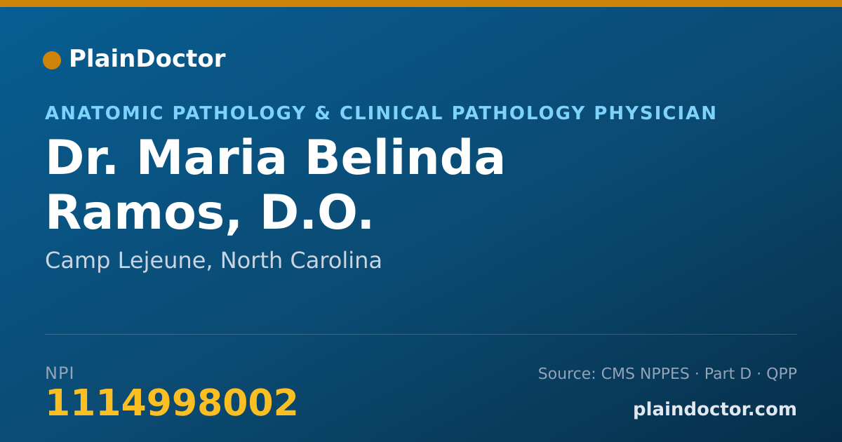 Shareable card for Maria Belinda Ramos, D.O. - Anatomic Pathology & Clinical Pathology Physician, Camp Lejeune, NC