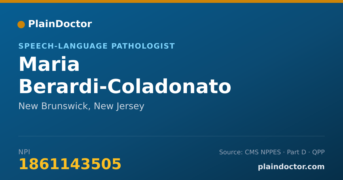 Shareable card for Maria Berardi-Coladonato - Speech-Language Pathologist, New Brunswick, NJ
