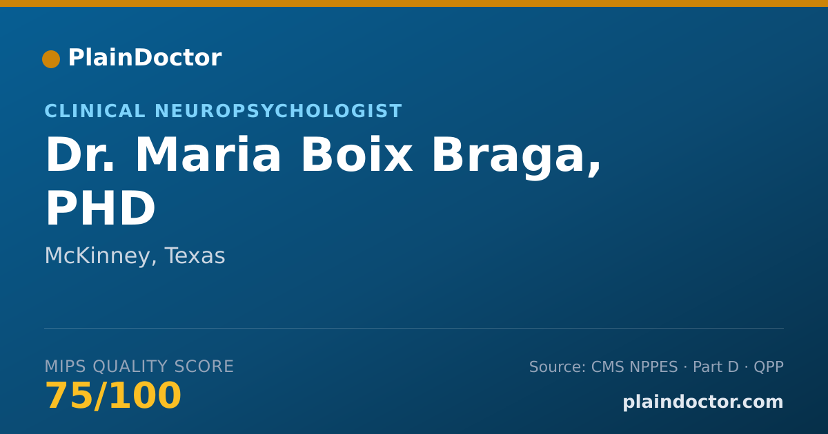 Shareable card for Maria Boix Braga, PHD - Clinical Neuropsychologist, McKinney, TX