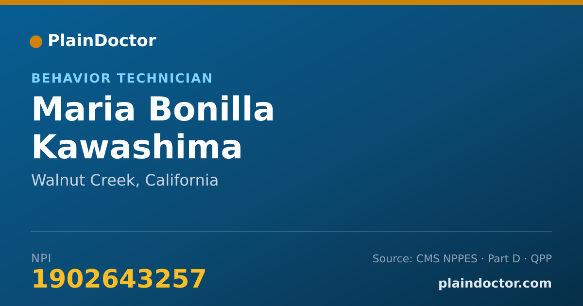 Shareable card for Maria Bonilla Kawashima - Behavior Technician, Walnut Creek, CA