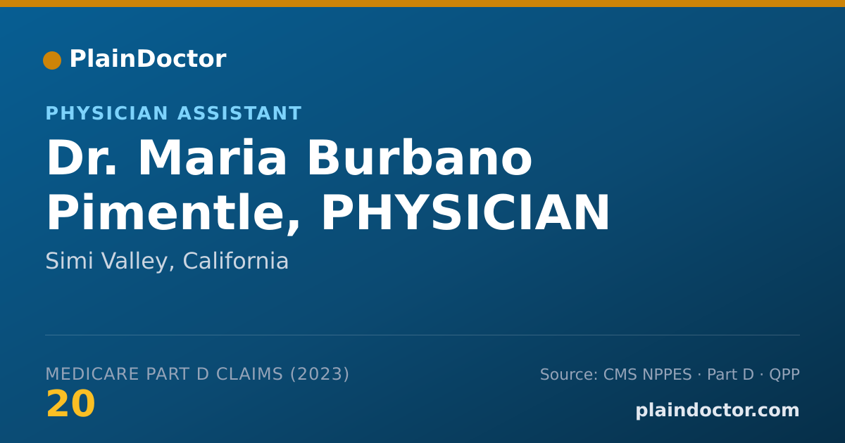 Shareable card for Maria Burbano Pimentle, PHYSICIAN ASSISTANT - Physician Assistant, Simi Valley, CA
