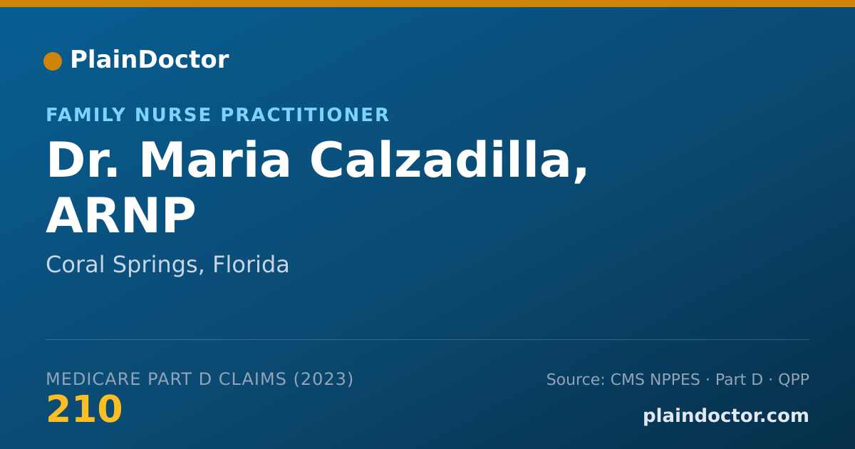 Shareable card for Maria Calzadilla, ARNP - Family Nurse Practitioner, Coral Springs, FL