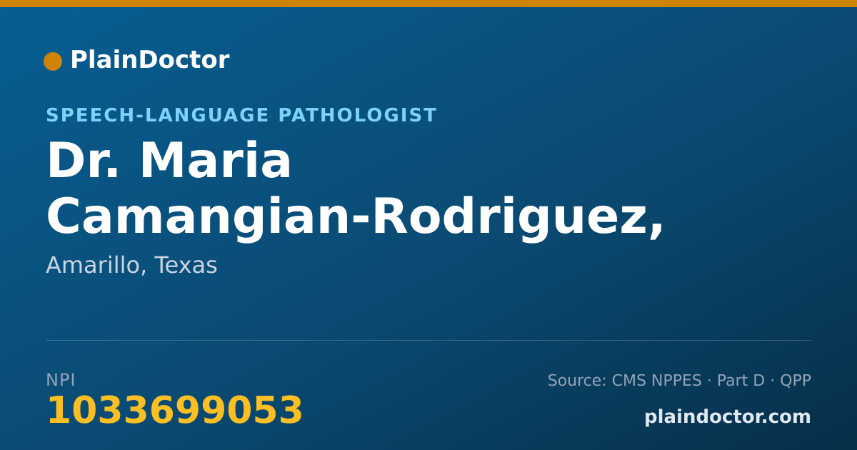 Shareable card for Maria Camangian-Rodriguez, CCC-SLP - Speech-Language Pathologist, Amarillo, TX
