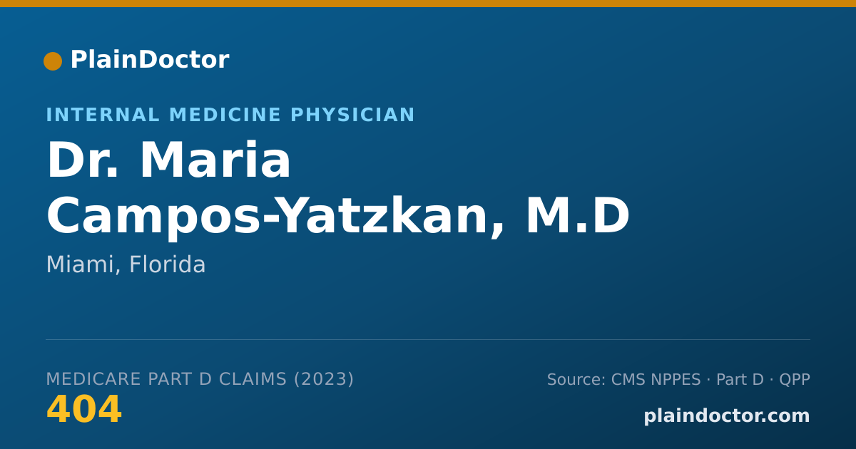 Shareable card for Maria Campos-Yatzkan, M.D - Internal Medicine Physician, Miami, FL