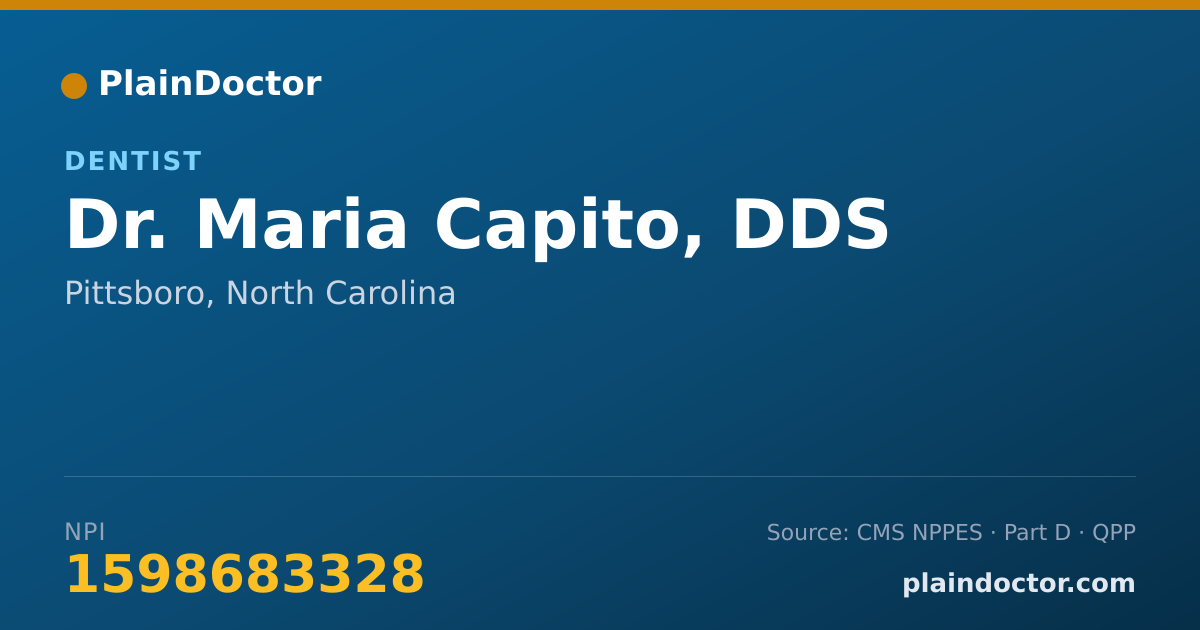 Shareable card for Maria Capito, DDS - Dentist, Pittsboro, NC