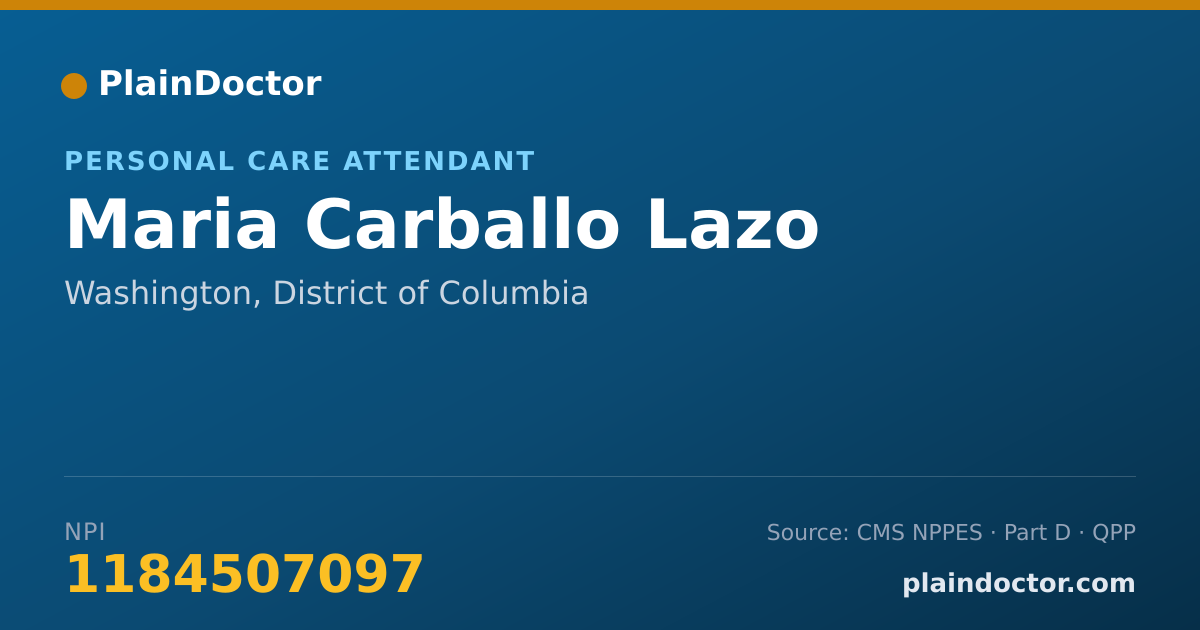 Shareable card for Maria Carballo Lazo - Personal Care Attendant, Washington, DC