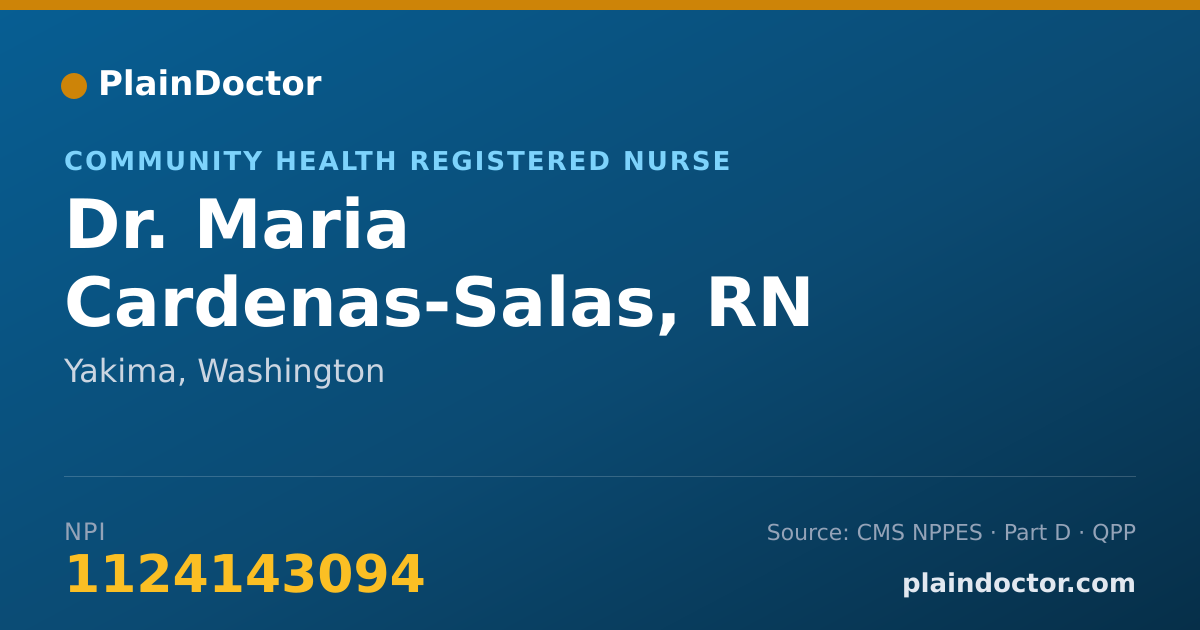 Shareable card for Maria Cardenas-Salas, RN - Community Health Registered Nurse, Yakima, WA