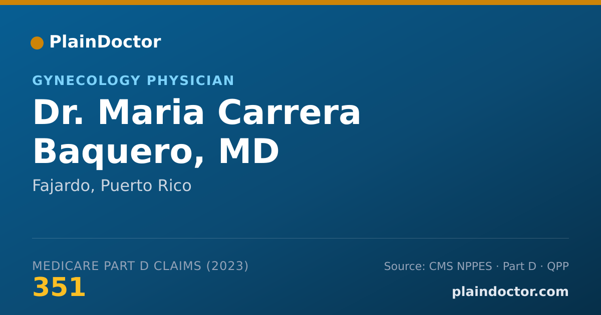 Shareable card for Maria Carrera Baquero, MD - Gynecology Physician, Fajardo, PR