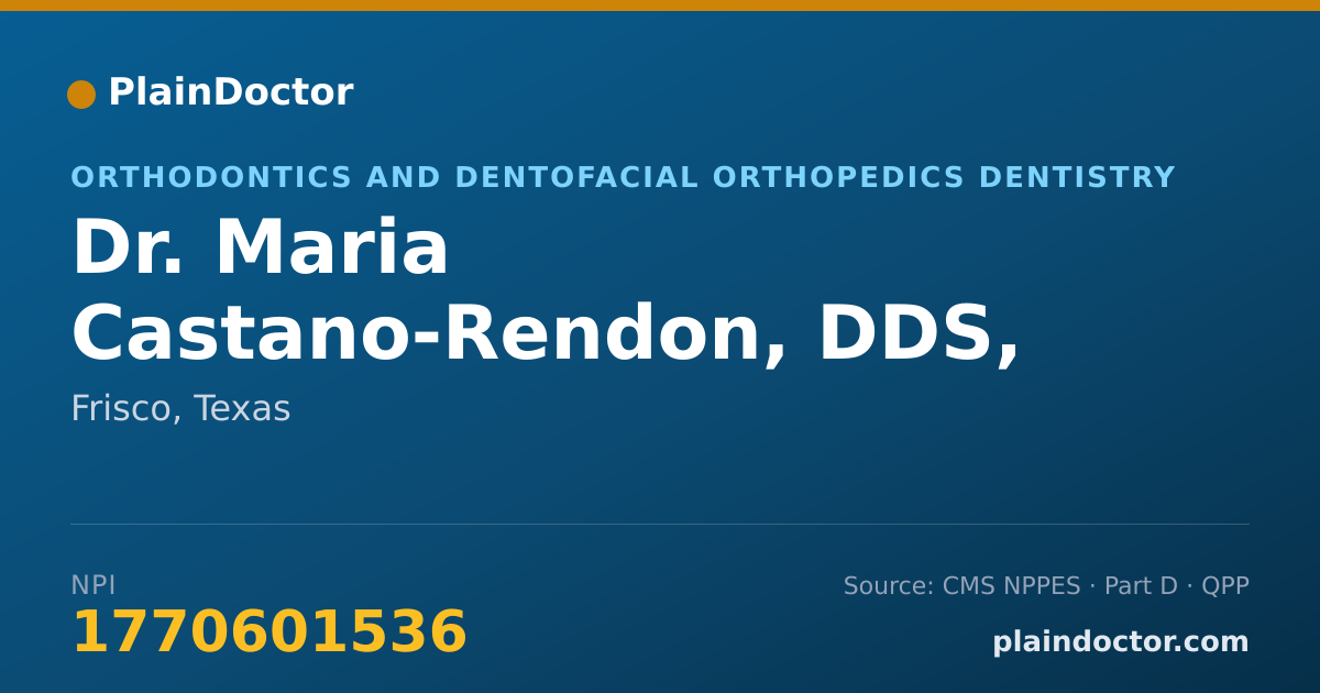 Shareable card for Maria Castano-Rendon, DDS, MSD - Orthodontics and Dentofacial Orthopedics Dentistry, Frisco, TX