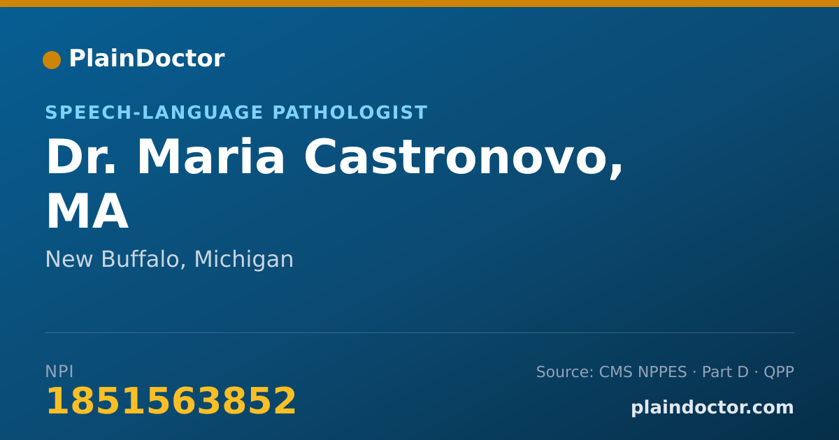 Shareable card for Maria Castronovo, MA - Speech-Language Pathologist, New Buffalo, MI