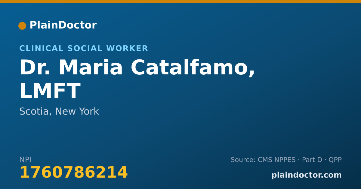 Shareable card for Maria Catalfamo, LMFT - Clinical Social Worker, Scotia, NY