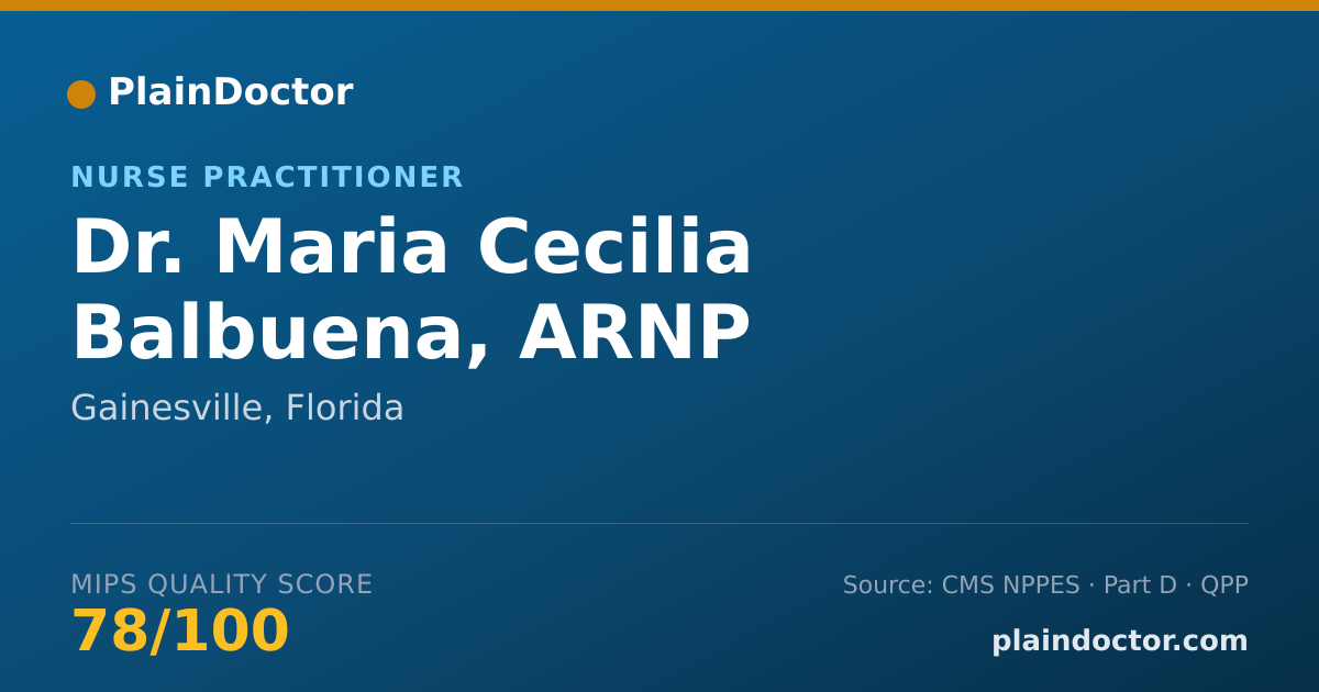 Shareable card for Maria Cecilia Balbuena, ARNP - Nurse Practitioner, Gainesville, FL