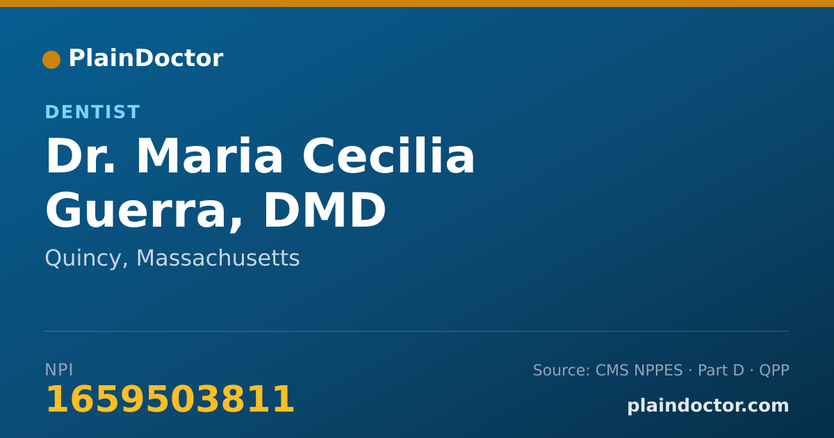 Shareable card for Maria Cecilia Guerra, DMD - Dentist, Quincy, MA