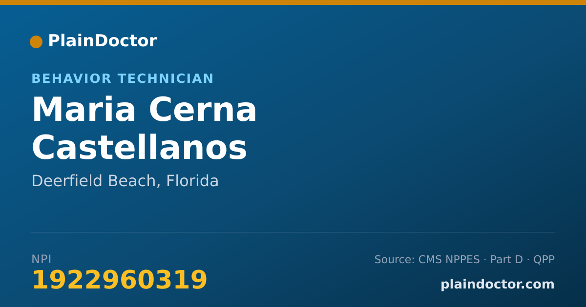 Shareable card for Maria Cerna Castellanos - Behavior Technician, Deerfield Beach, FL