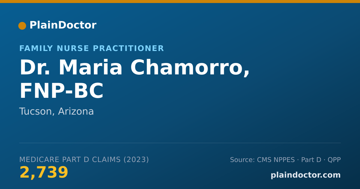 Shareable card for Maria Chamorro, FNP-BC - Family Nurse Practitioner, Tucson, AZ