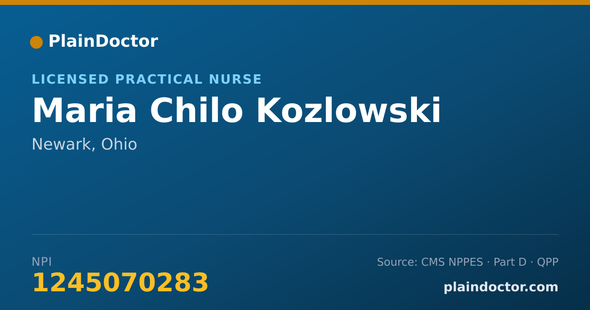 Shareable card for Maria Chilo Kozlowski - Licensed Practical Nurse, Newark, OH