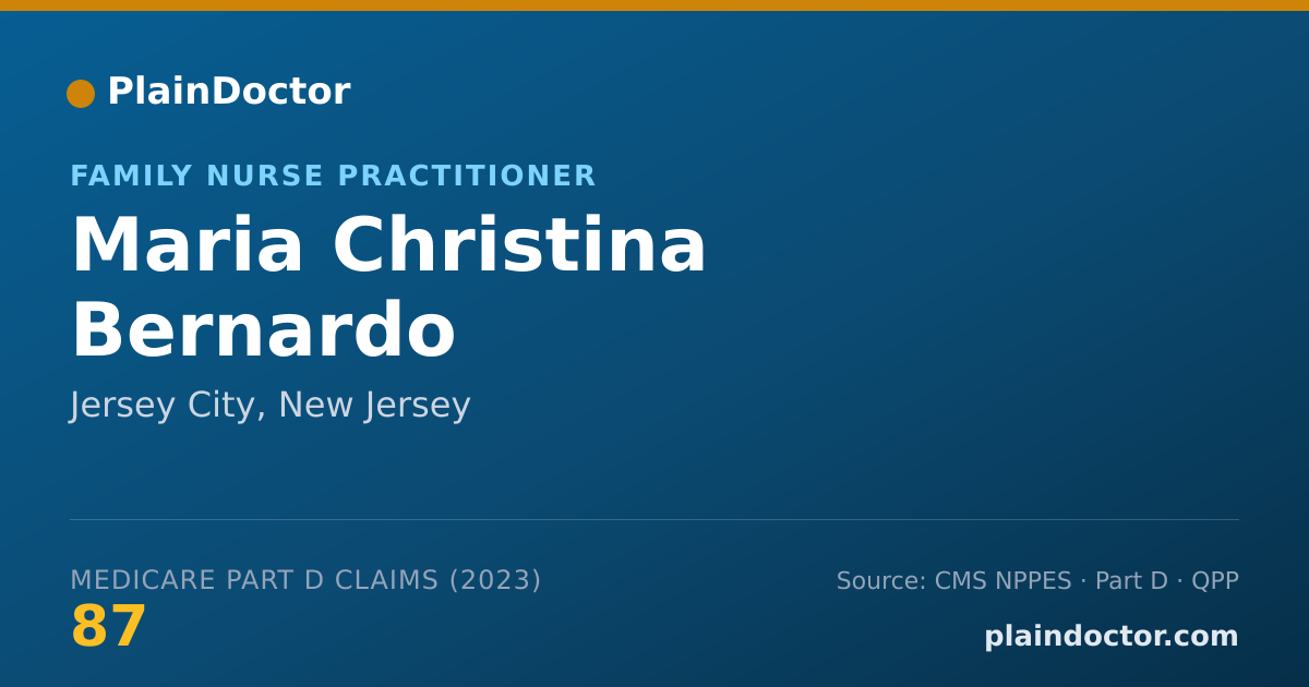 Shareable card for Maria Christina Bernardo - Family Nurse Practitioner, Jersey City, NJ