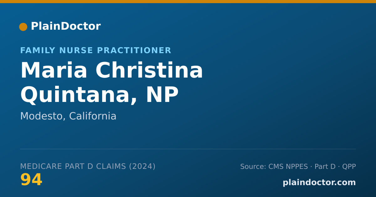 Shareable card for Maria Christina Quintana, NP - Family Nurse Practitioner, Modesto, CA