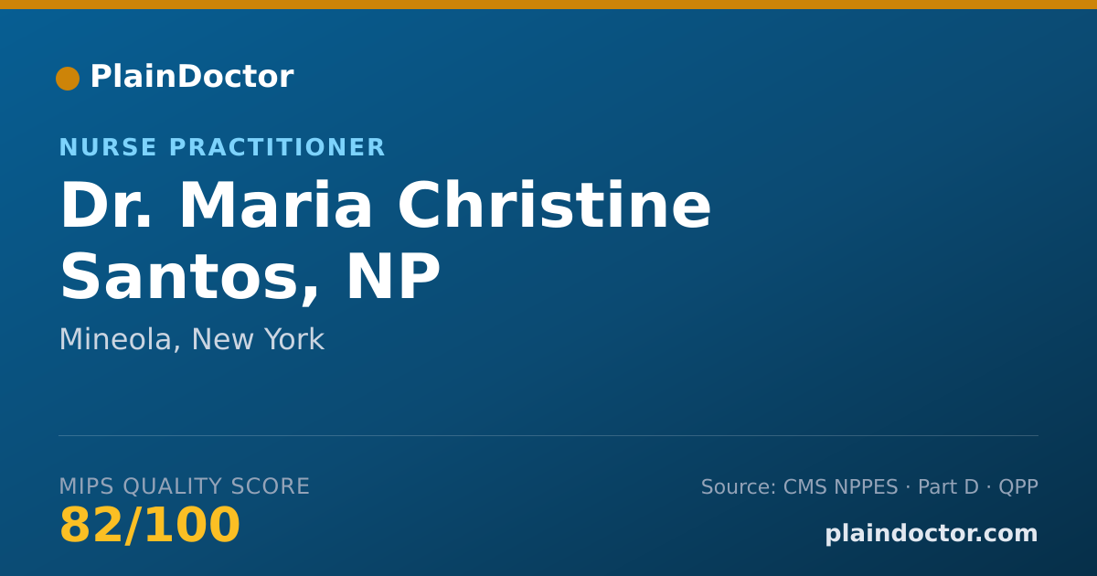 Shareable card for Maria Christine Santos, NP - Nurse Practitioner, Mineola, NY