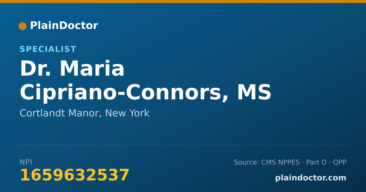 Shareable card for Maria Cipriano-Connors, MS ED - Specialist, Cortlandt Manor, NY