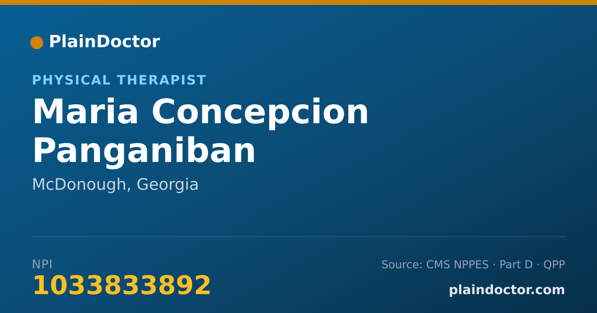Shareable card for Maria Concepcion Panganiban - Physical Therapist, McDonough, GA