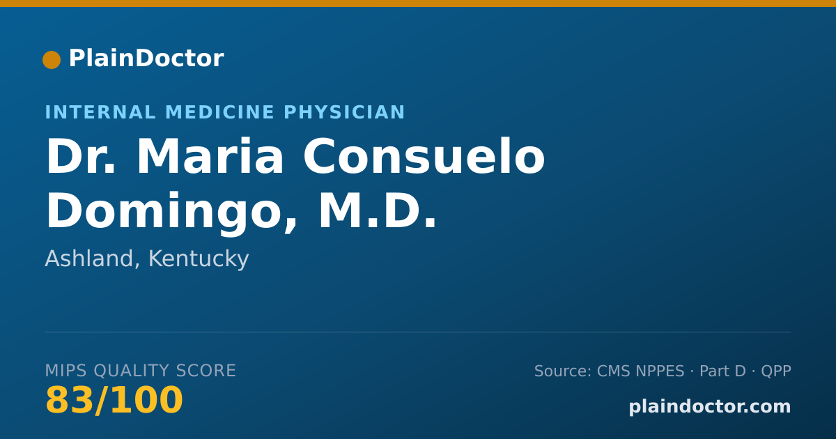 Shareable card for Maria Consuelo Domingo, M.D. - Internal Medicine Physician, Ashland, KY